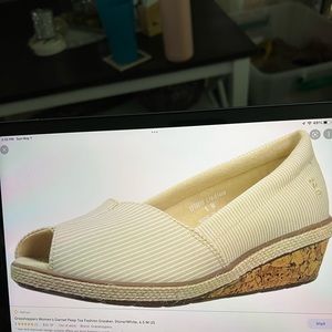 Grasshoppers Garnet Peep Toe Espadrille Wedges Peep Toe Shoes Sz 9 EF568…